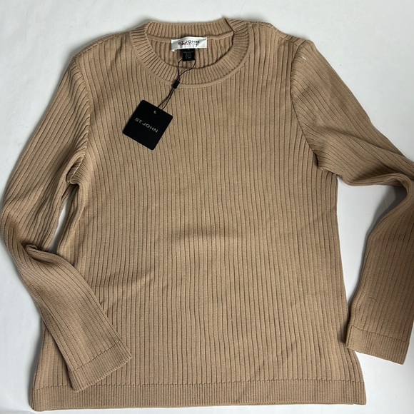 ST. JOHN collection sweater Soho Beige size M - Picture 1 of 6